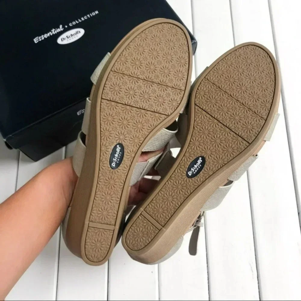 Dr. Scholl's Cream Bohemian Caged Wedges 11 NIB